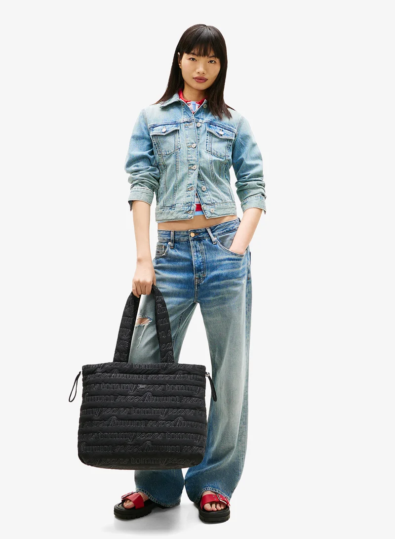TOMMY JEANS Logo Stitching Padded Tote Bag
